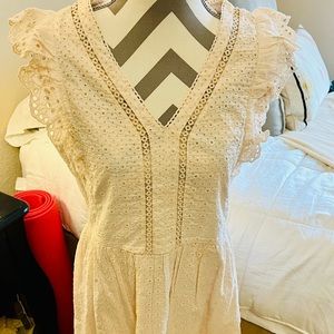 Gorgeous Blush Color LOFT Eyelet Dress in Medium in EUC.